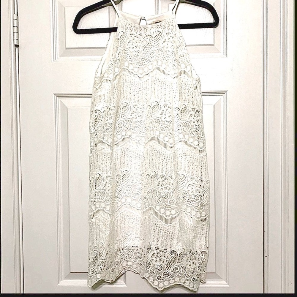 Monteau White Floral Lace Sleeveless Tank Dress Size Small